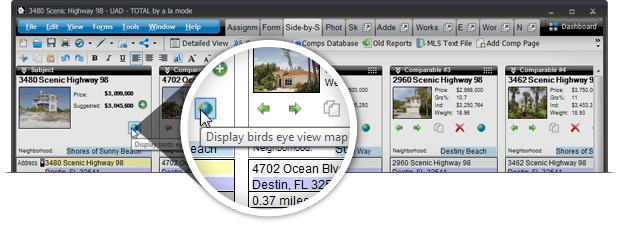 There is now a Bird's Eye View Map option for your Subject within the Side-by-Side PowerView as well as your comps.